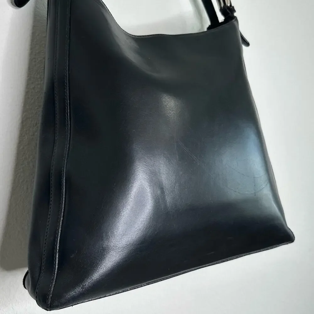 GianFranko Ferre Black Leather Shoulder Bag
